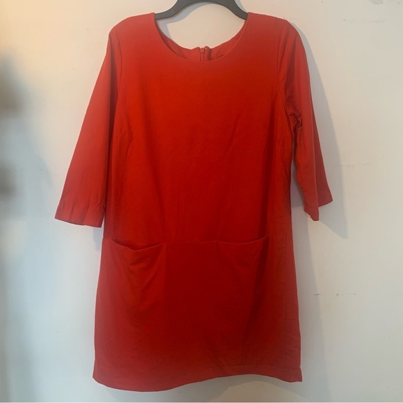 J. Crew Dresses & Skirts - J. crew Wool Blend Sheath Dress 3/4 Sleeves Fully Lined Red Orange Size 12